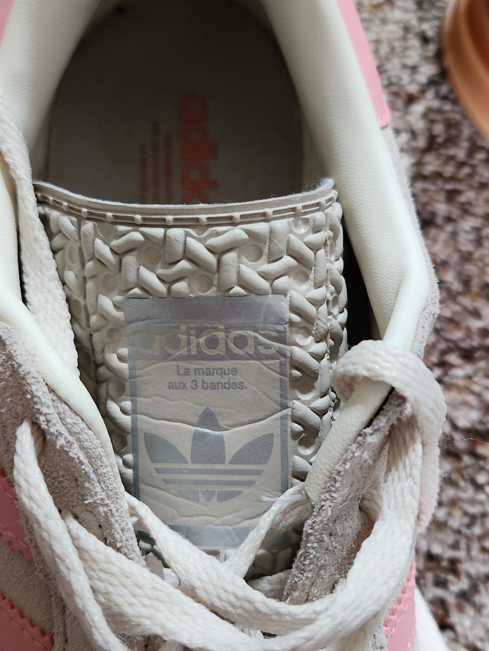 Adidas Gazelle Women’s Suede Sneakers White & Pink Size 6 - Picture 5 of 8